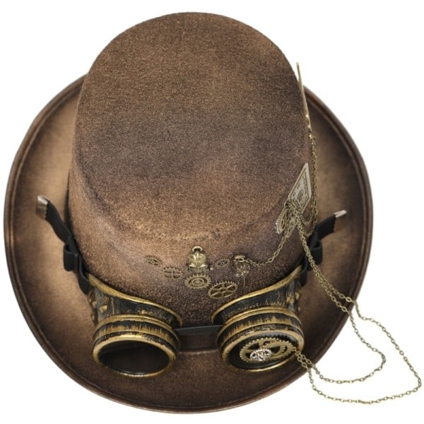 Steampunk Män Hatt Med Goggles Gay Topp Hatt Jazz Hatt Gothic Steampunk Topp Hatt För Män