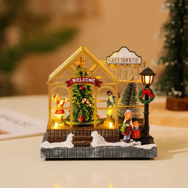 Joulu koristeet hehkuva musiikki talot uusi vuosi lahjat hartsi käsityöt  luovat työpöytä koristeet 72ef | Fyndiq