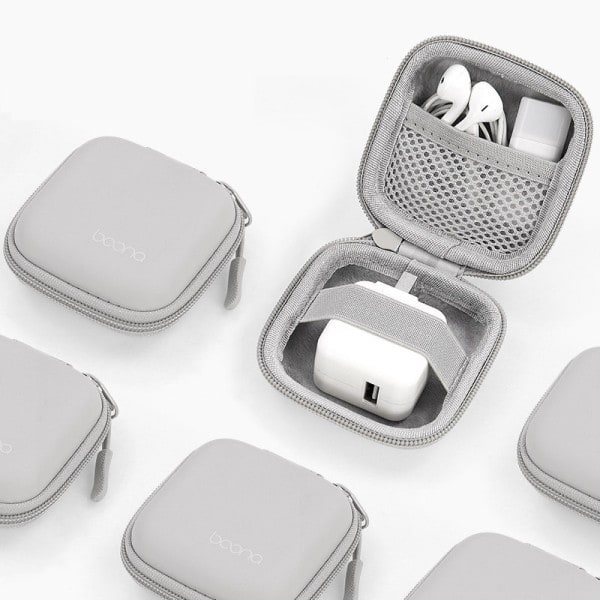 Bærbar Mini Hard Shell Digital Gadgets Oppbevaring Veske Kunstig Skinn Øretelefoner lader veske Data kabel U Disk organizer