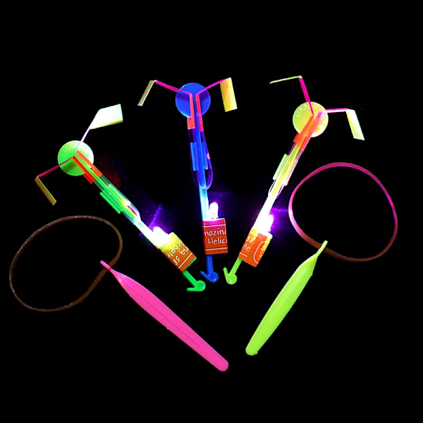 Light Toy Arrow LED Light Leker Utendørs Fest Moro Gave Gummi Band Katapult Glow In The Dark Rocket