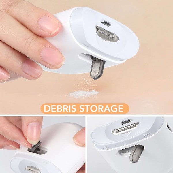 Hög kvalitet Elektrisk Nagelklippare med Lätt Automatisk Nageltrimmer USB Laddning Nagelklippare Manikyr för Baby Vuxen Skötsel Sax Verktyg