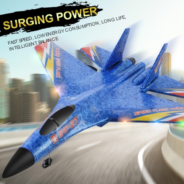 Rc Fly Fjernkontroll Fly SU-27 2.4G Radio Kontroll Glider RC Fighter med LED lys