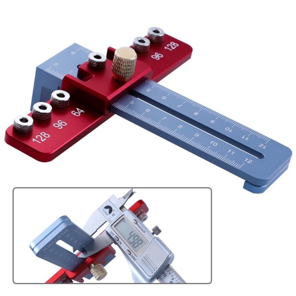 Trebearbeiding Boring Lokator Drill Guide Punch Locator Mal Linjal Justerbar For skap håndtak og trekker hull hull verktøy