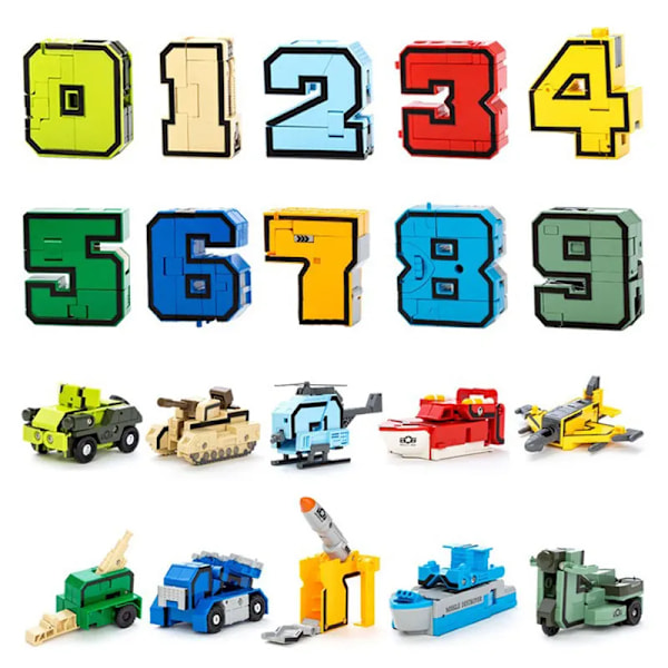 Transformation Nummer Robot Deformation Figurer By Gør-det-selv Kreativ Bygning Klodse Sæt