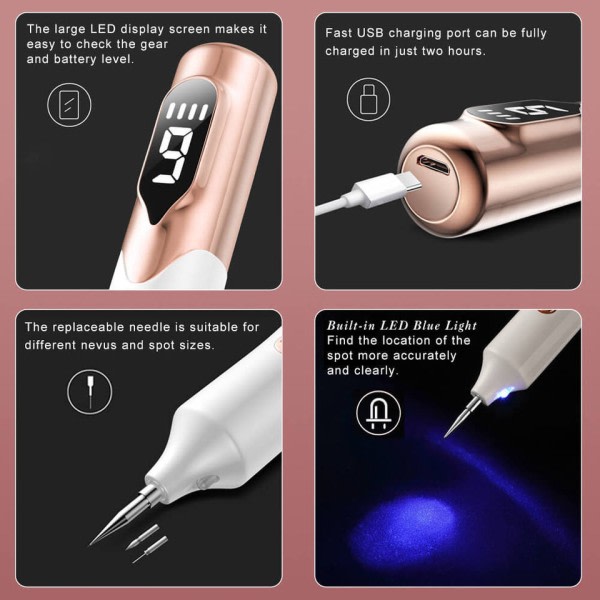 Laser Plasma Pen til hud mærke fjerner fregne sort prik papillom vorter  muldvarp bumser tatovering fjernelse laser pen a3b0 | Fyndiq