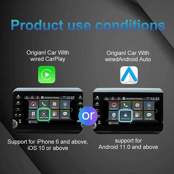 2 In 1 Langaton Carplay AI Box Android Auto Plug Ja Play