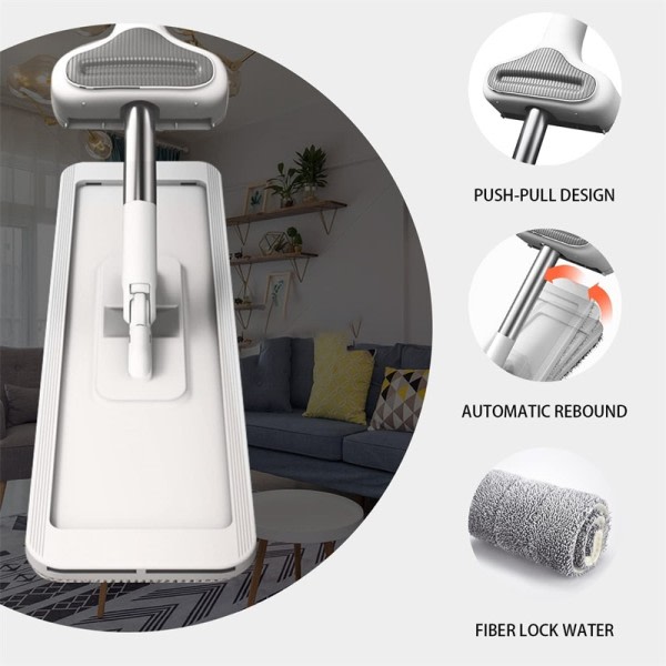 Klem Mopp Magic Flat HandsFree Vask Lazy Mopper for Hus Gulv Rengjøring Husholdning Rengjøring Verktøy