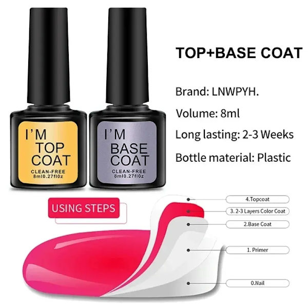 Gel Nagellack Set Nagel Gel Kit 26 Färg Semi Permanent UV Led Gel