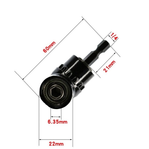 Magnetisk Bit 105 grader Bøy Vinkel Forlengelse Skrue Skrutrekker Vinkel Skrutrekker Skrutrekker Kraft verktøy Tilbehør