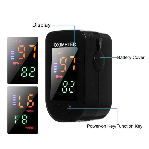 Oximeter Digital Finger Puls Oximeter LED Skærm Finger Klip SPO2 PR Hjerte Rate Monitor Blod Oxygen Saturation Monitor