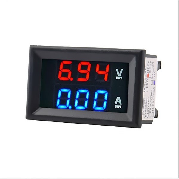 DC 100V 10A Voltmeter Amperemeter LED Detektor Digital Voltmeter Amperemeter Dobbel Digital Volt Amp Meter Måler