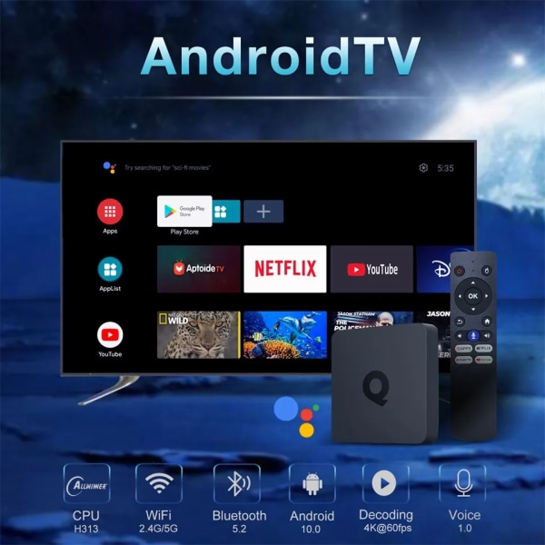 Smart ATV Box Android 10 Allwinner H313 2GB 16GB Dual 2G 5G Wifi BT5.2 4K Media Player Android Set Top Box