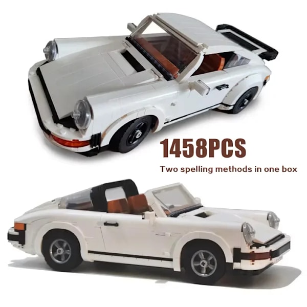 Ny Teknisk Retro Bil Model 1458STK Bygge Klodse Sæt 2i1 Race Klassisk Model