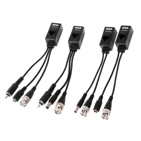 1 par BNC Til RJ45 Passiv Video Strøm + Audio Balun Sender/mottaker For CCTV kamera