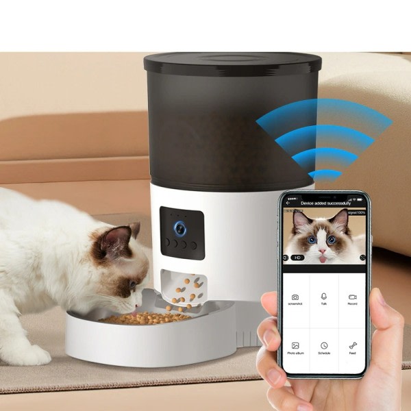 Automatisk katt matare med kamera video katt mat dispenser fjärrkontroll automatisk matare
