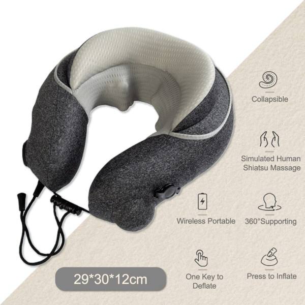 Elektrisk U Shaped Massasje Pute Massager for Nakke Shiatsu Reise pute