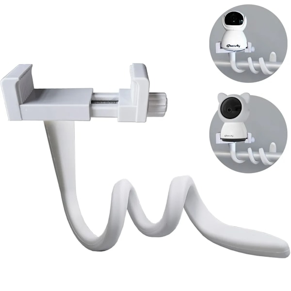 Universal Baby Monitor Holder Lengre Hvit Fleksibel Silisium Baby Kamera Stativ