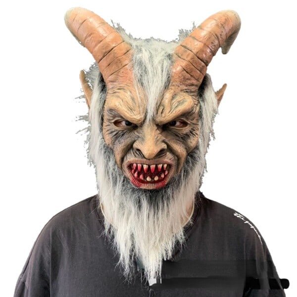 Halloween Hemsk Horn Mask Lucifer Masker Devil Film Cosplay Latex Mask