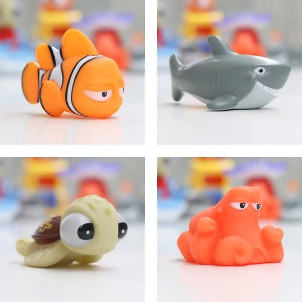 Baby bad leksaker barn roliga mjuka gummi flotta spray vatten kläm leksaker