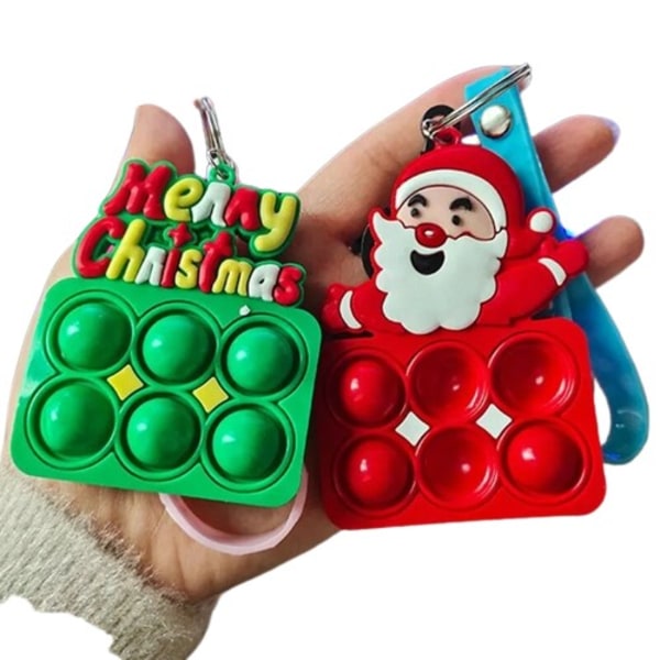 2 bitar tomte älg nyckelring fidget leksak jul kalas favor present souvenir giveaway gäst jul jul gåvor