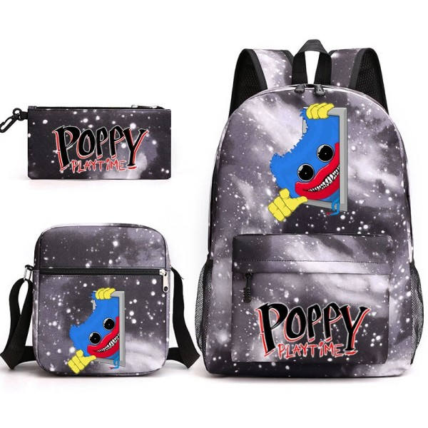 Horror spil Valmue Taske Student taskeTredelt Set Skulder Taske+Backpack+Pen Taske