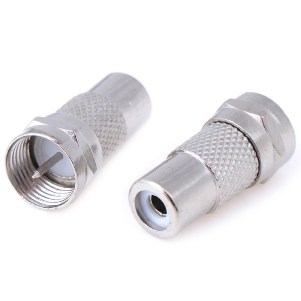 1/2stk F Type Han Til RCA Hun Stik Straight Rf Connector Koaksial Adapter