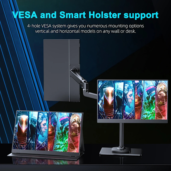 2K 144Hz Portable Monitor 17,3 Tommer 2560x1440P IPS Skærm For Gaming