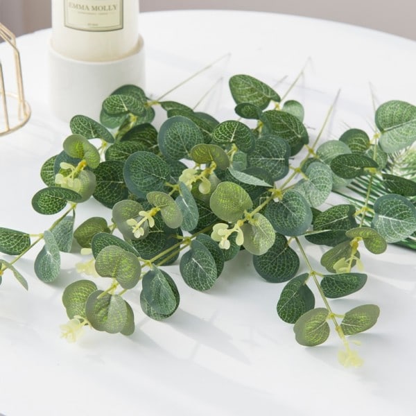 10 stykker eukalyptus blader falske gress jule pynt vaser