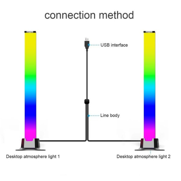 Smart RGB Symfoni Lyd Kontrol LED Lys Musik Rhythm Ambient Pickup Lampe Med App Kontrol
