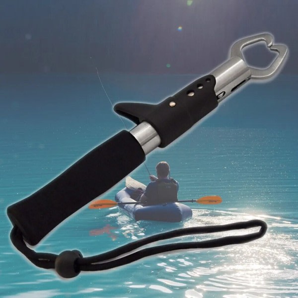 Rustfrit stål Fisk Controller Portable Professional Fish Grip Lip Catcher Folding Tang
