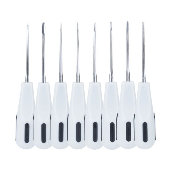 8st set Dental Luxating Lift Hissar Clareador Curved Root Extracting Tandläkare Kirurgiskt Instrument