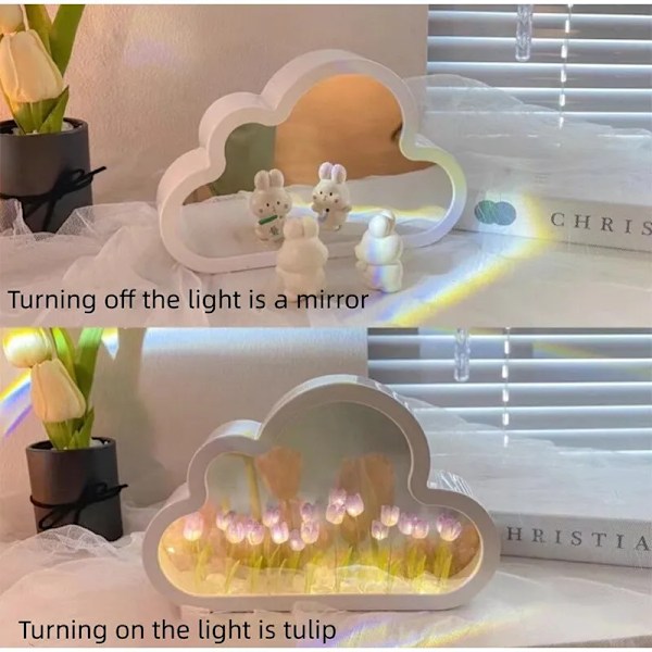 1 styck Handgjord Gör-det-själv Kreativ Gåva Tulpan Blomma Hav Natt Ljus Atmosfär Lampa