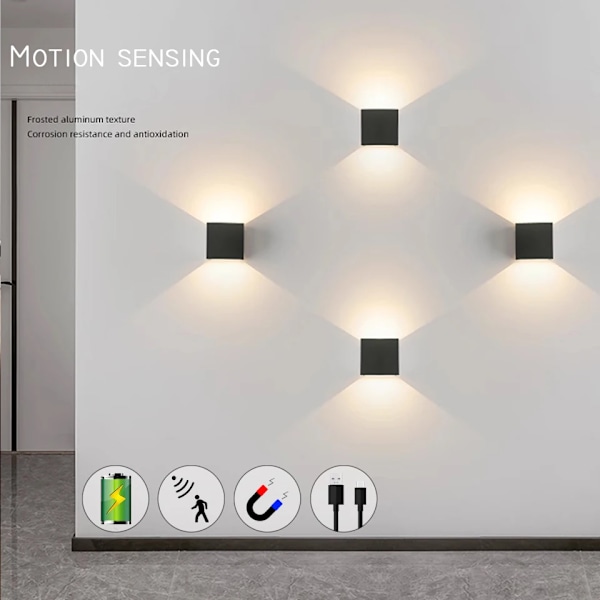 LED Intelligent Motion Sensor Væg lampe 6W Med batteri