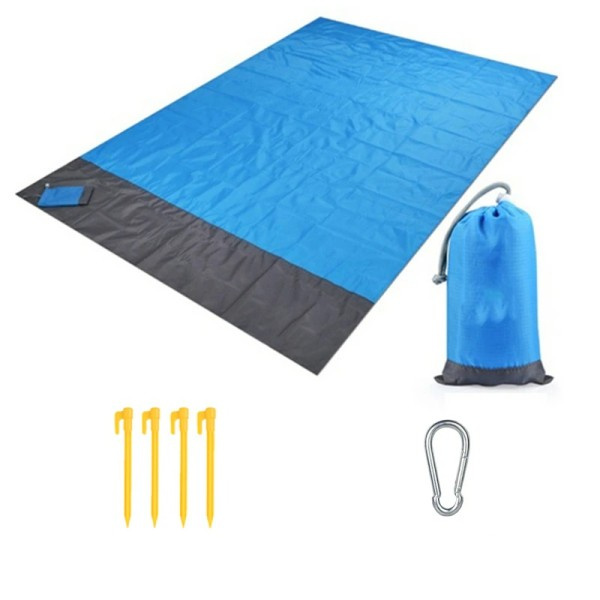2x2,1m vandtæt lomme strand tæppe foldning camping måtte madras