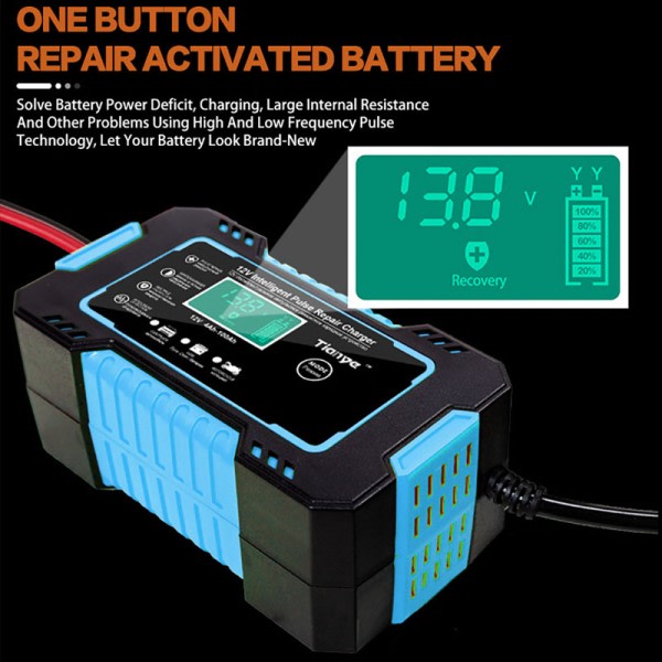 6A Full Automatisk Bil Batteri Laddare Foxsur Batteri Ladda Lifepo4 Batteri 12V  Digital Display