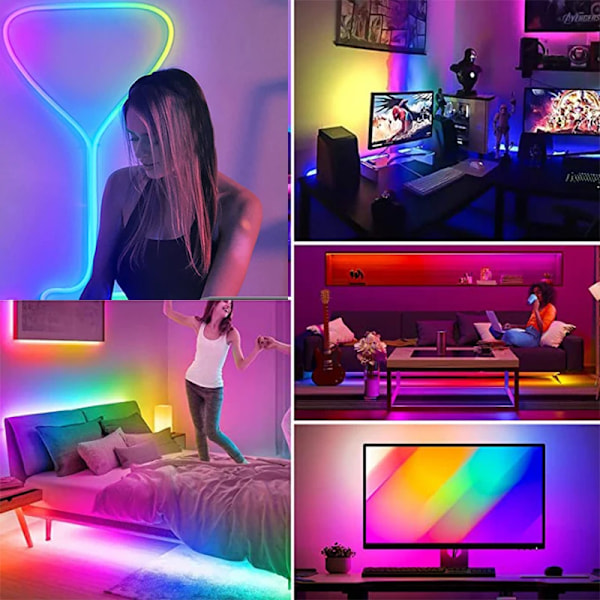 10M USB 2835 LED Strip Lys RGB Fjernkontroll Kontroll Lys Fleksibel Lampe Tape Bånd