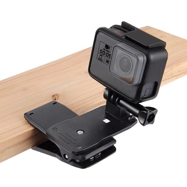 360 Degree Rotary Ryggsäck Hatt Klämma Klämma Mount for Gopro Hero 5 3 4 Session SJCAM SJ4000