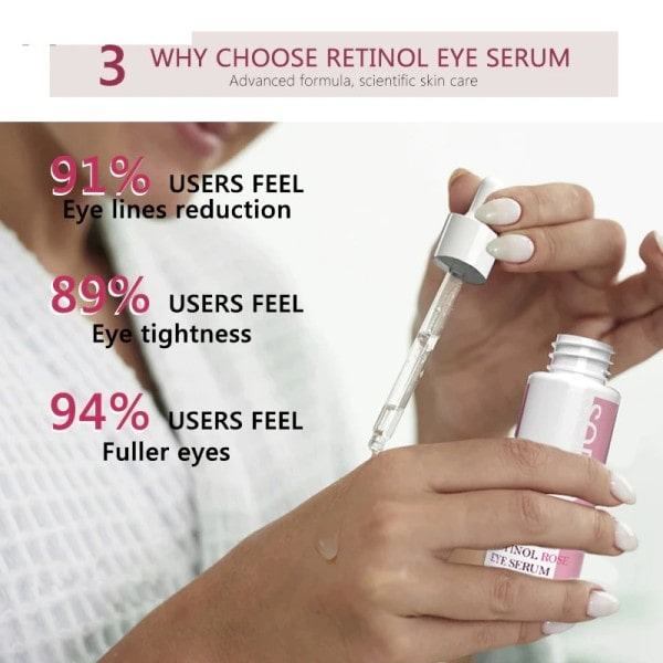 Rose Eye Serum Anti-Rynke Anti-Aging Lift Firm Lightening Mørke Cirkler Øjen poser