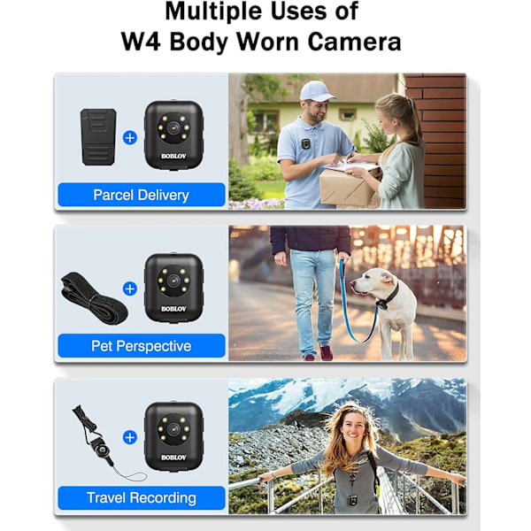W4 Body Sliten Kamera 64GB 1080P Video Kamera