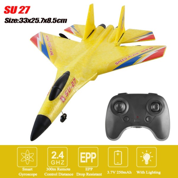 Rc Fly Fjernkontroll Fly SU-27 2.4G Radio Kontroll Glider RC Fighter med LED lys