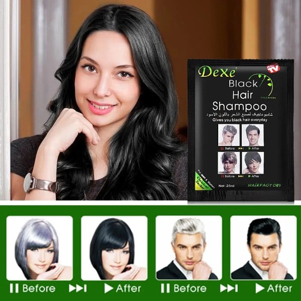 10 stykker Dexe Hurtig Sort Hår Shampoo Kun 5 Minutter Hvid Bliv Sort Hår Farve