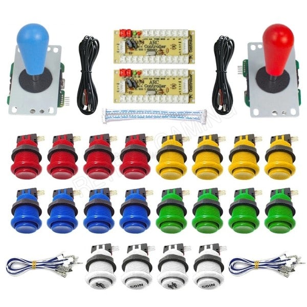 2 Player Zero Delay Kit Mando Arcade Usb Encoder PC Rasberry