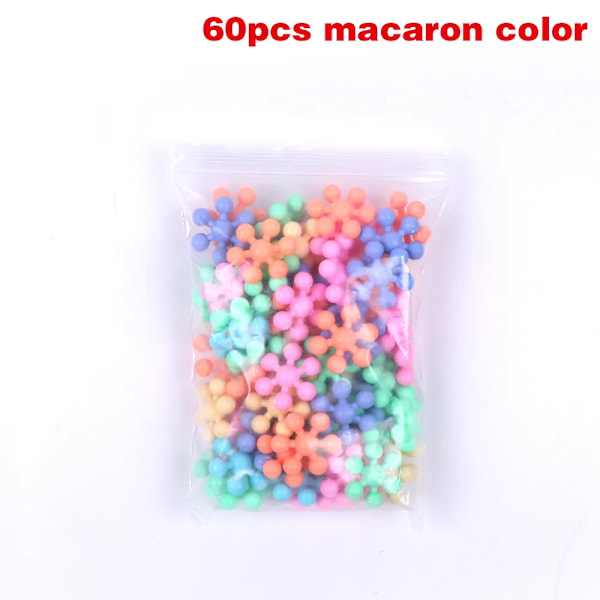 60 stykker Classic Bygningsblokker Macaron Farge Plum Brick Interconnect Leker