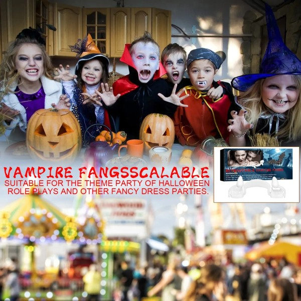 Halloween Udtrækbar Vampyr Tænder Tandproteser Zombie Tænder Tænder Cosplay