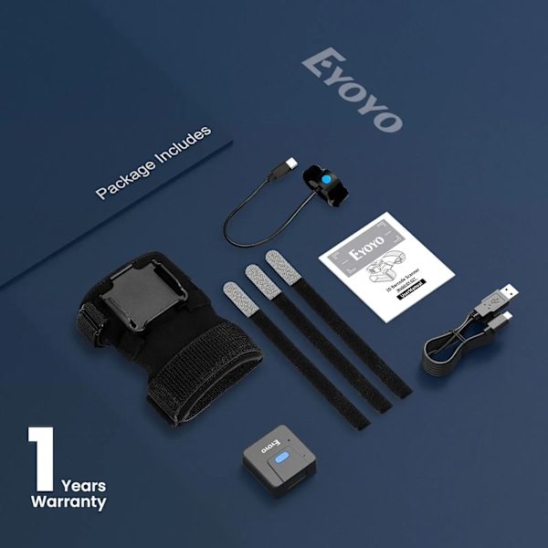 2D Bluetooth viivakoodiskanneri vasen & oikea käsi käsine