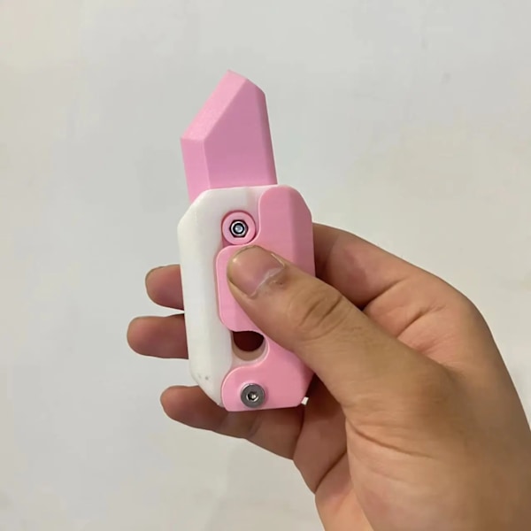 3D Utskrift Gravity Kniv Cub Hoppa Liten Rädisa Kniv Mini Modell Hänge Push Kort Dekompression Leksak