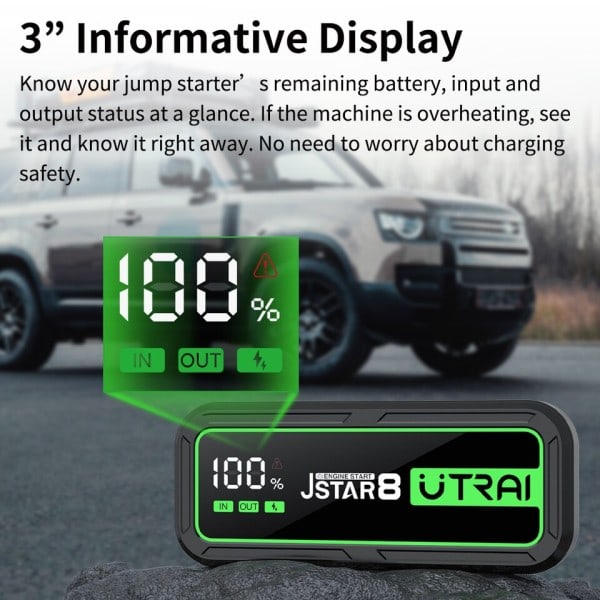20000mAh Bil Jump Starter Power Bank 3000A Car Booster Auto Nöd Start Enhet Jump Start