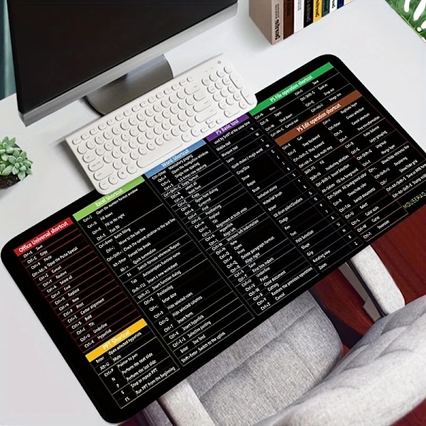 Dator funktion genväg tangent mus pad, halkfri mus matta, stor förtjockad tangentbord bord matta