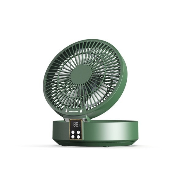 Fjärrkontroll Trådlös Punchfri Vägg Monterad Cirkulation Luft Kylning Fläkt med LED Ljus Fallbar Elektrisk Ventilator Bord Fläkt