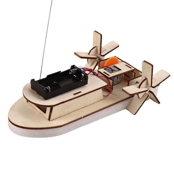 Trä Fjärrstyrd Fartyg Designer Elektrisk för Student Science Teknik Produktion Gör själv Elektroniskt Kit